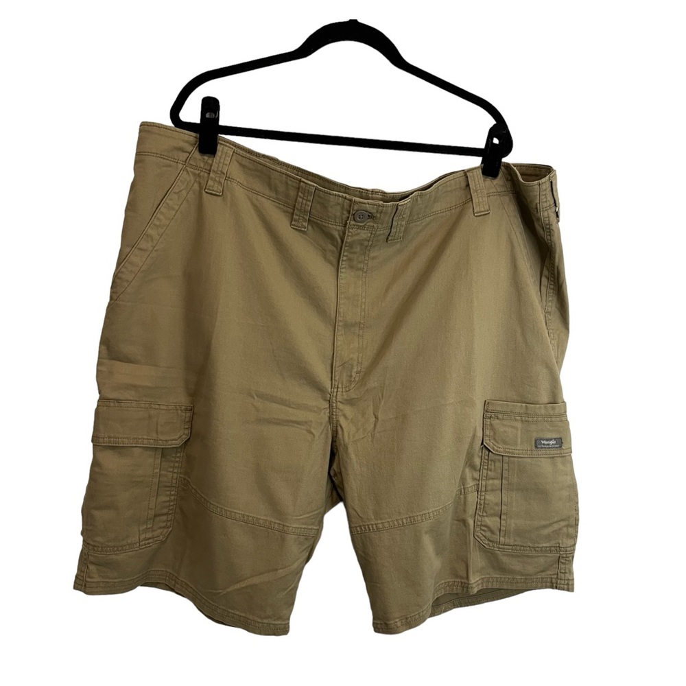 Wrangler Relaxed Fit Tan Khaki Cargo Shorts 10" Inseam Mens Size 48